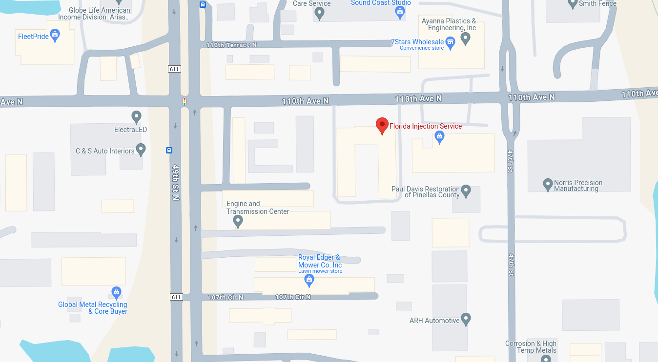 Florida Injection Service map